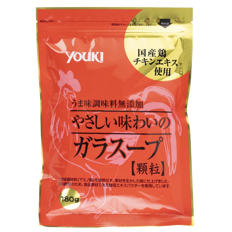 ユウキページ　3袋 ◇やさしい味わいのガラスープ（袋） 180g | 商品情報 | ユウキ食品